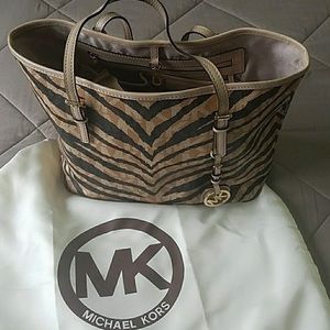 Authentic Michael Kors Zebra Tote